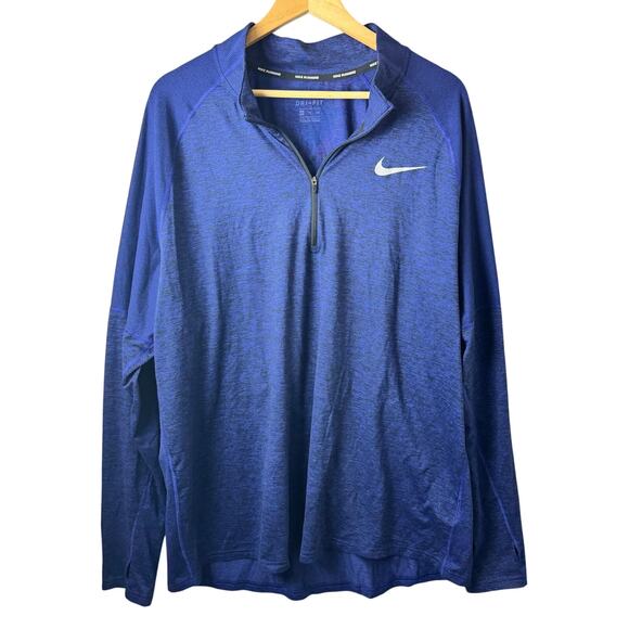 Nike Element Running Pullover Mens XXL Dri-Fit Blue Reflective Long Sleeve - Picture 1 of 14